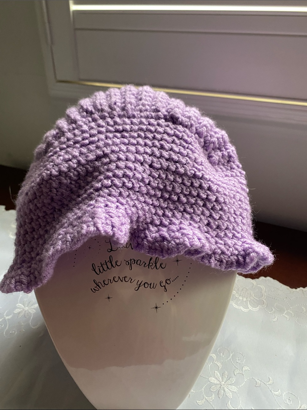 Hand-Knit Lavender Baby Beanie - Kids Accessories